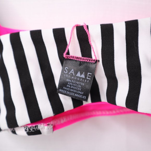 Same Los Angeles bikini top size small neon pink black white nwt Luxury swimwear - Picture 5 of 6